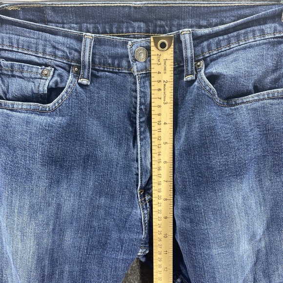 Levis Jeans Mens 32x32 Blue 505‎ Mid Rise Western Cowboy Straight Dark Wash - Picture 5 of 12